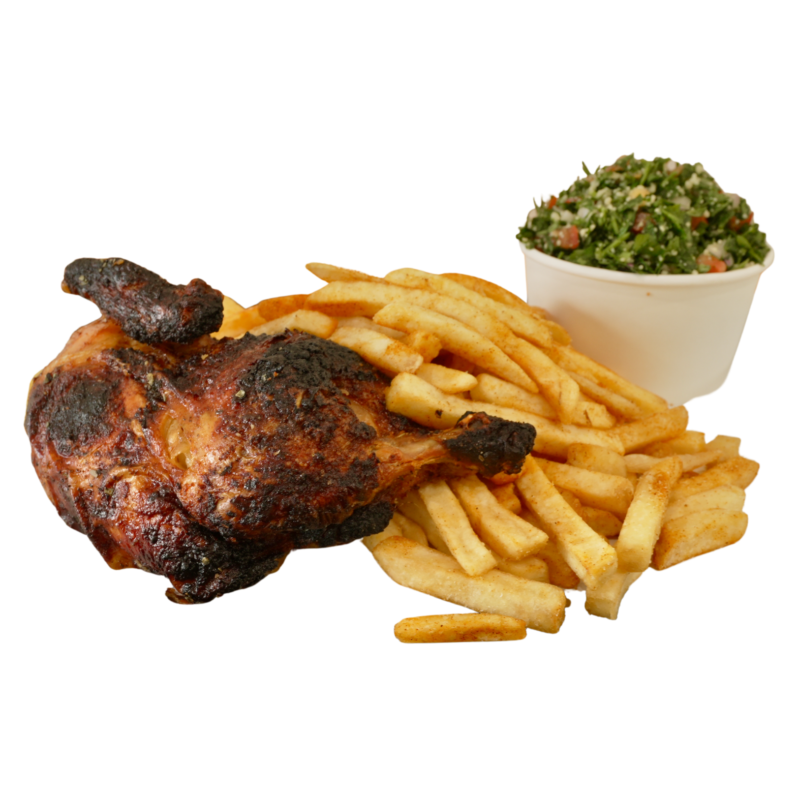 Chicken, Chips & Salad | Rooster Rocks